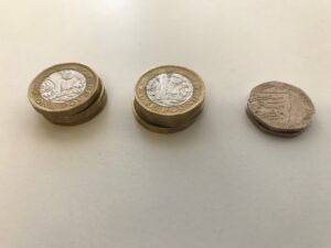 Piles of coins